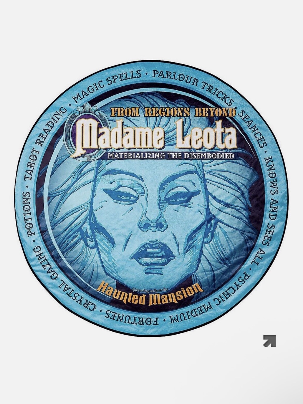 Disney Haunted Mansion Madame Leota Round Fleece Throw Blanket – 60"
